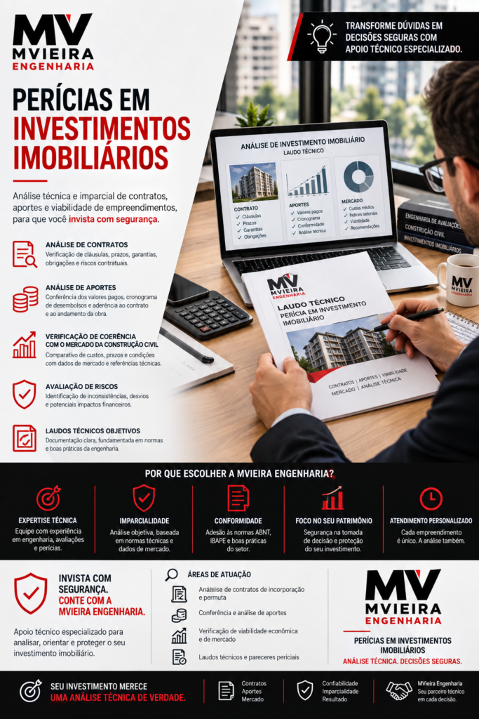 perÍcias em investimentos imobiliÁrios